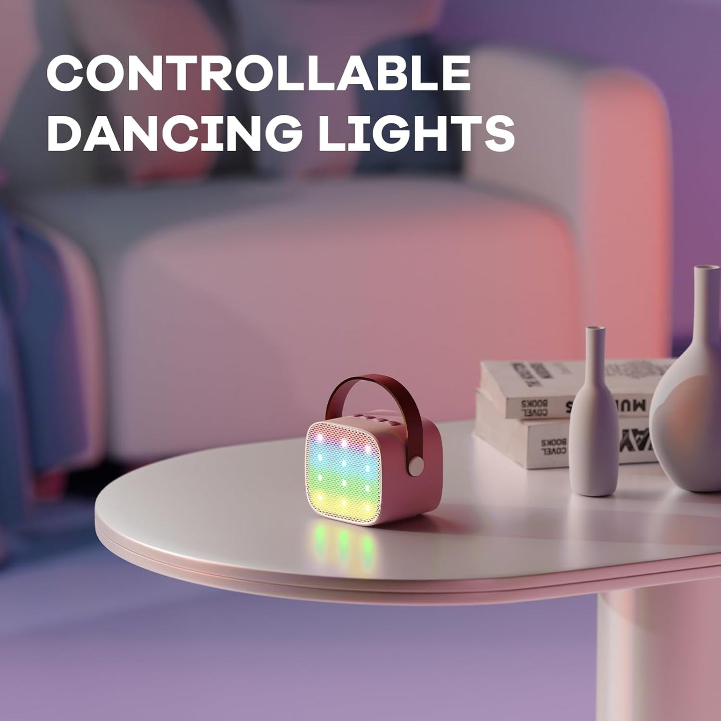 Portable Bluetooth Speaker with 2 Wireless Microphones