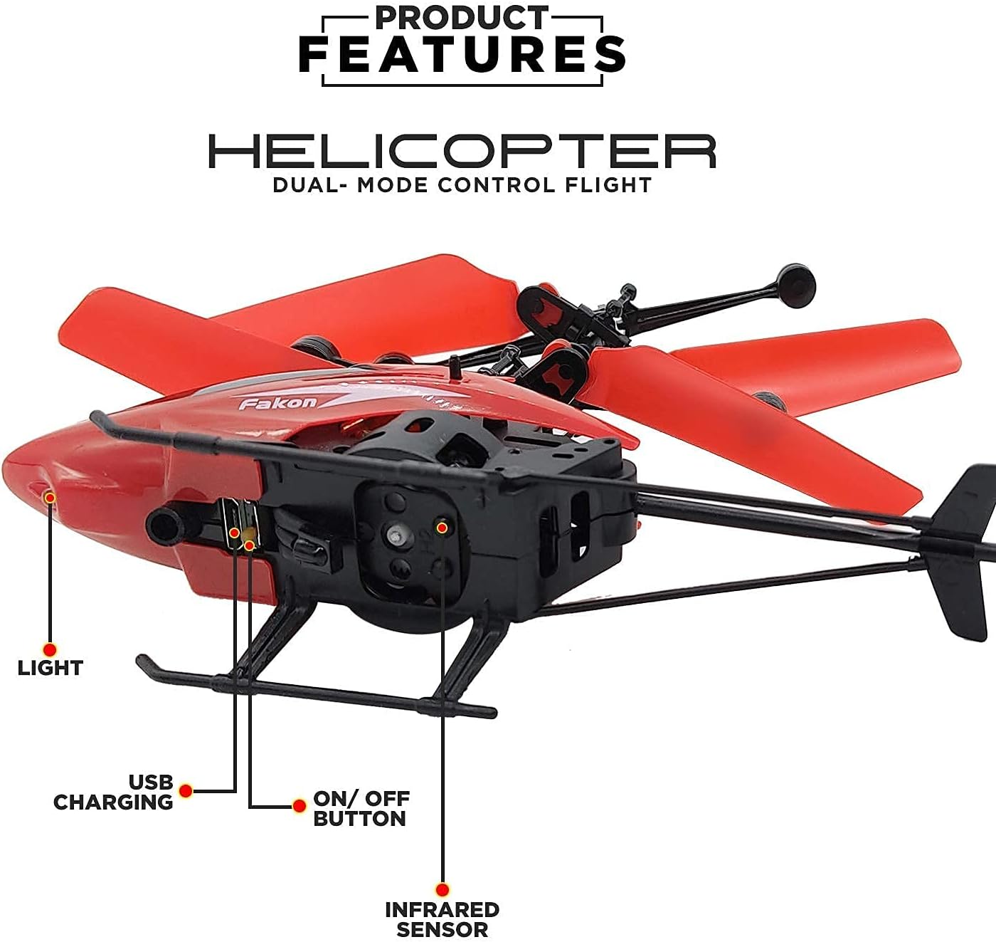 Rechargeable Remote-Control Helicopter with Hand Sensor & 3D Lights