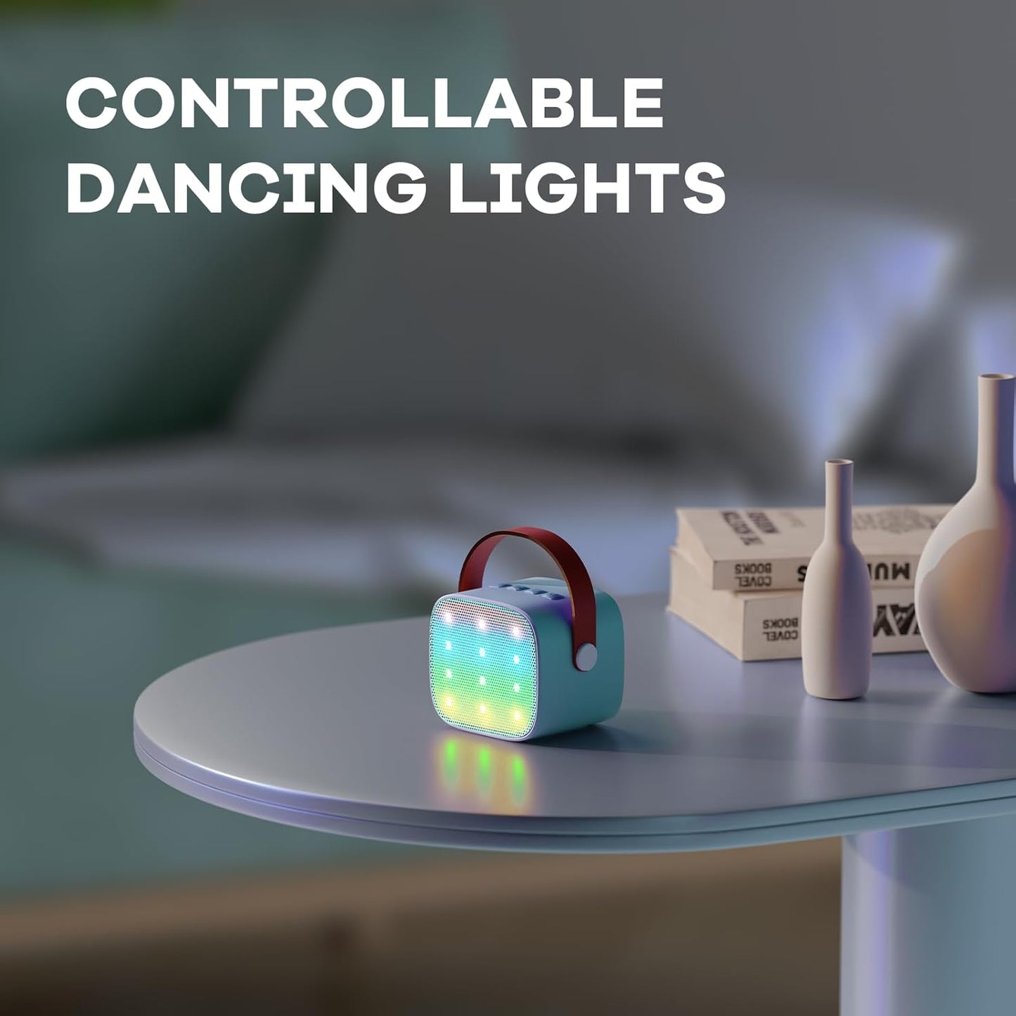Portable Bluetooth Speaker with 2 Wireless Microphones
