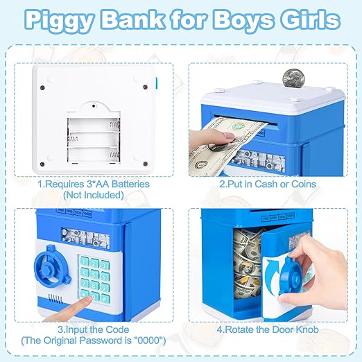 Electronic Piggy Bank – Password Money Safe for Kids