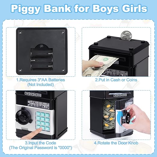 Electronic Piggy Bank – Password Money Safe for Kids