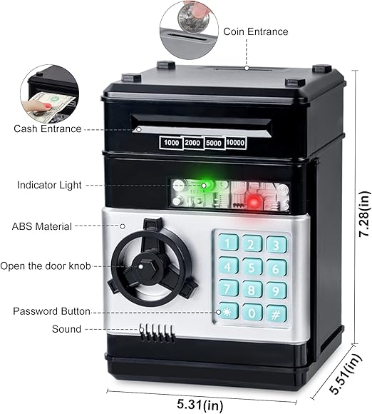 Electronic Piggy Bank – Password Money Safe for Kids