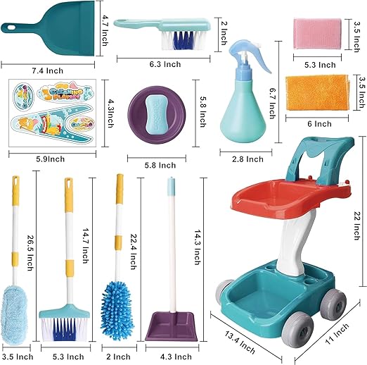 Toddler Cleaning Playset – Housekeeping Cart