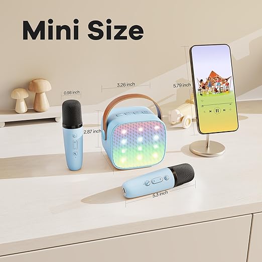 Portable Bluetooth Speaker with 2 Wireless Microphones