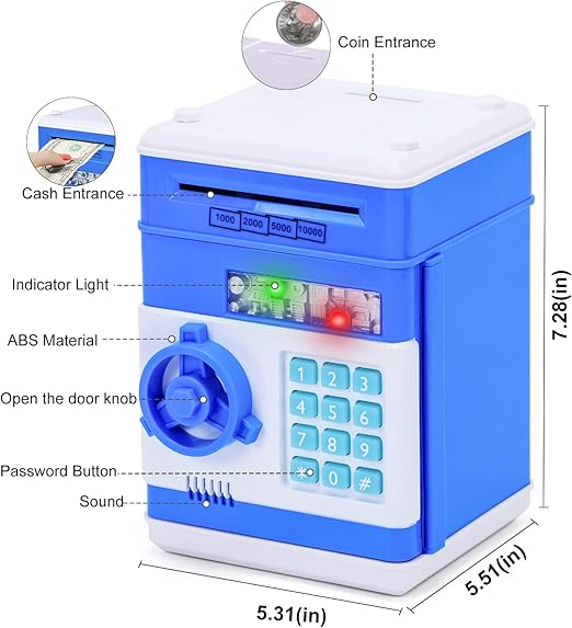 Electronic Piggy Bank – Password Money Safe for Kids