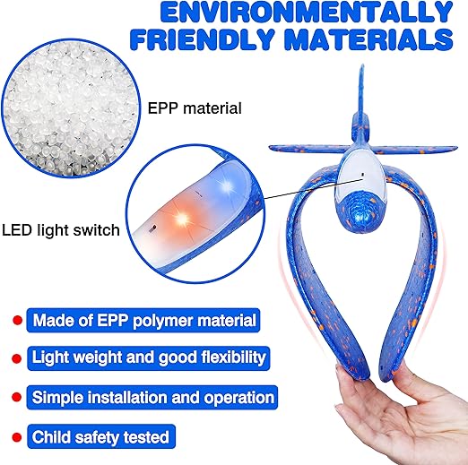 LED Foam Glider Planes for Kids – 4 planes
