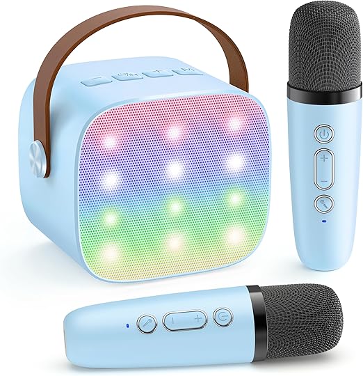 Portable Bluetooth Speaker with 2 Wireless Microphones