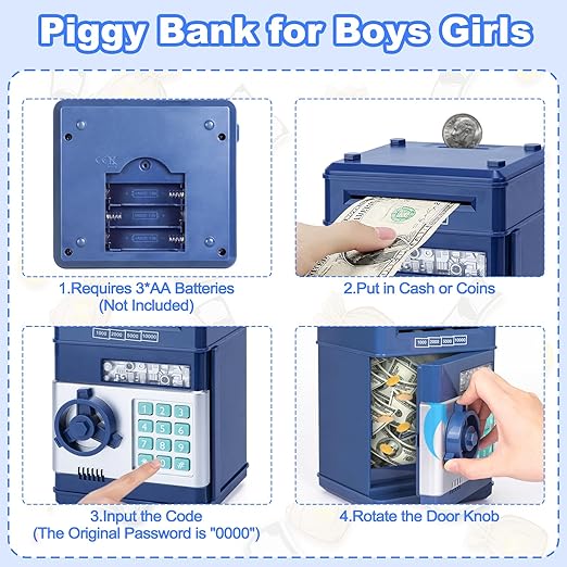 Electronic Piggy Bank – Password Money Safe for Kids