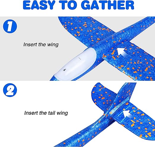 LED Foam Glider Planes for Kids – 4 planes