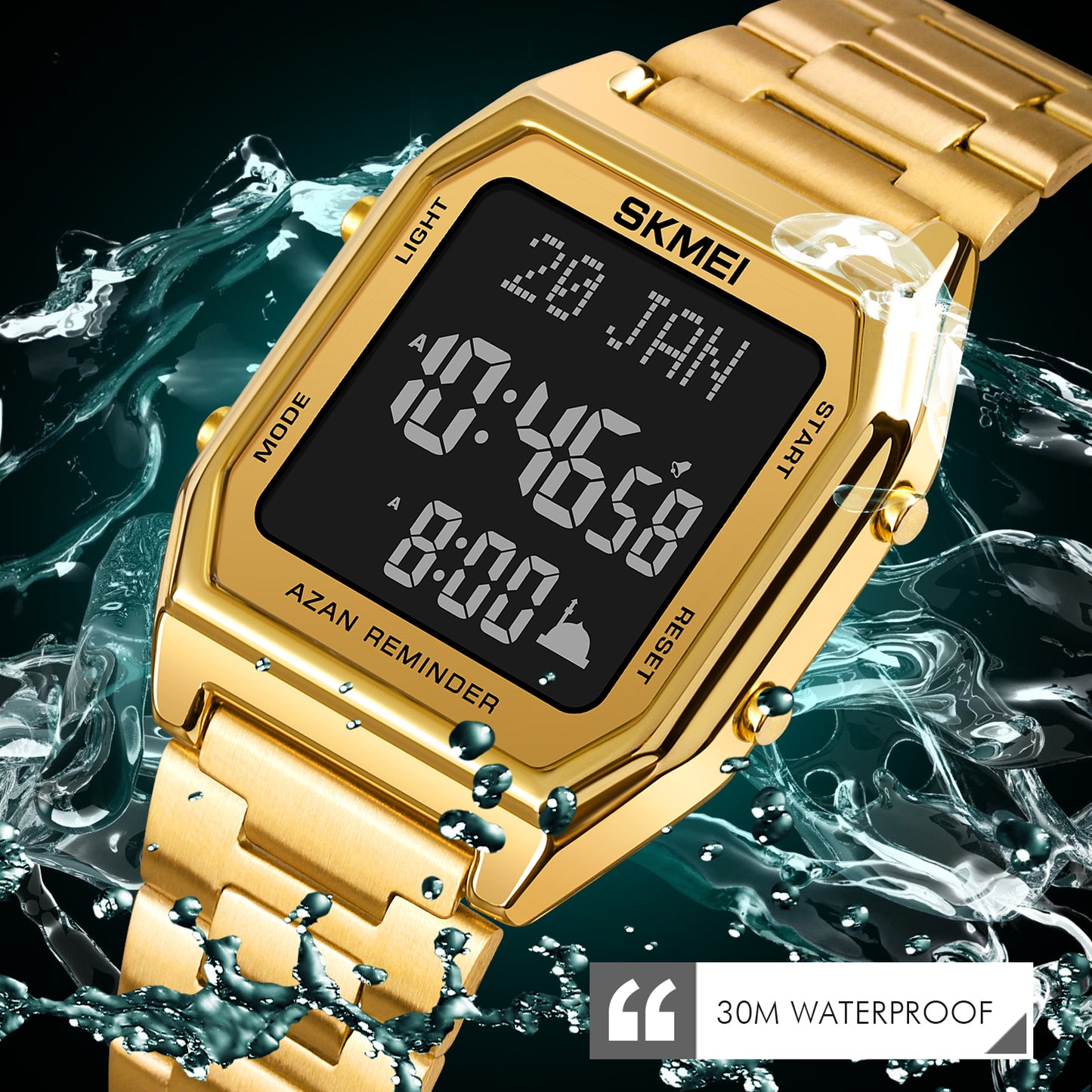 SKMEI AZAN & QIBLA WATCH 1763-GD
