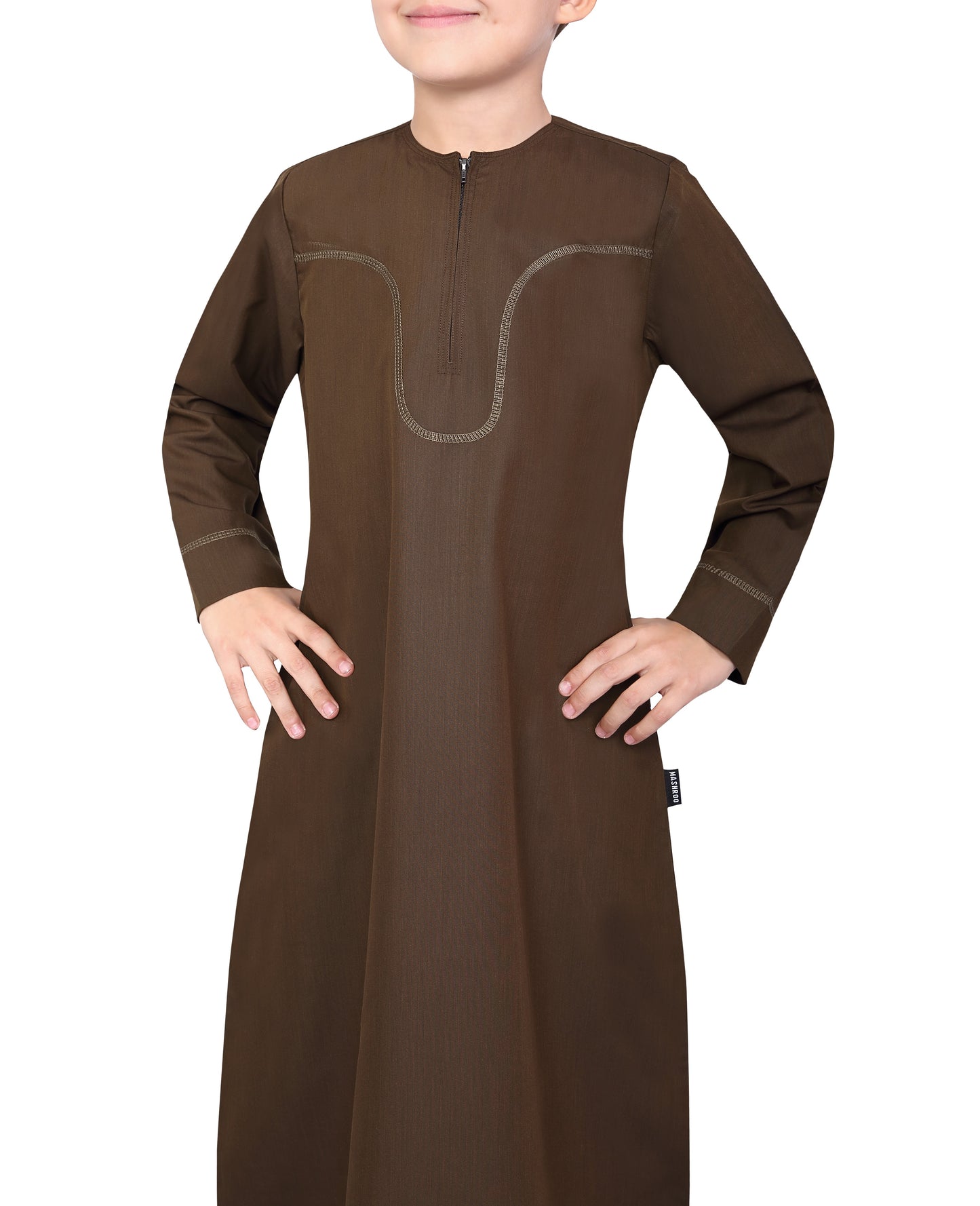 APLOS OMANI KANDORA-BROWN FOR BOYS BY MASHROO