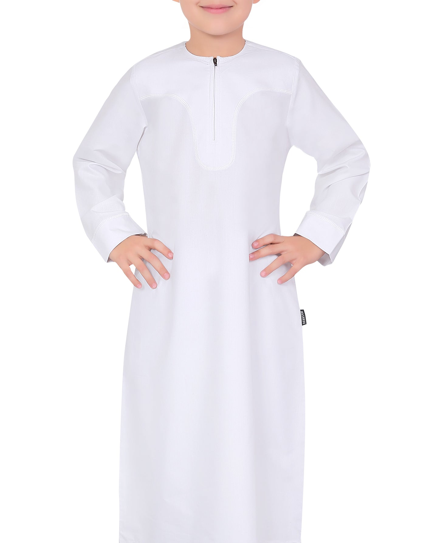 APLOS OMANI KANDORA-WHITE FOR BOYS BY MASHROO