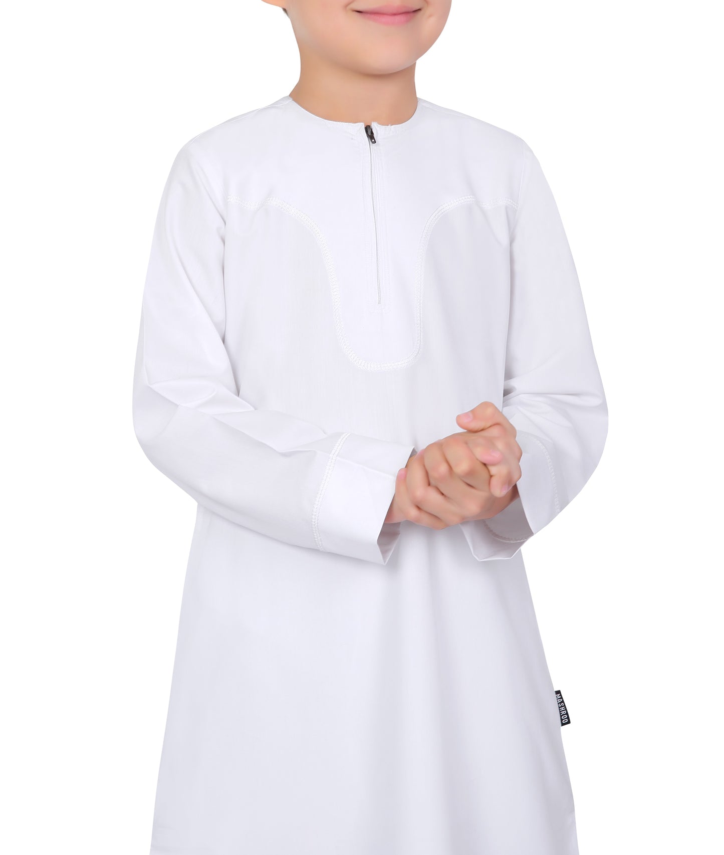 APLOS OMANI KANDORA-WHITE FOR BOYS BY MASHROO