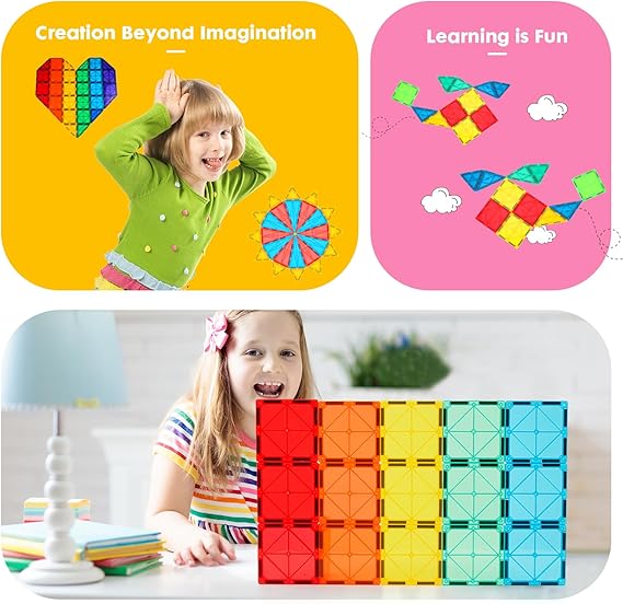 Magnetic Tiles Building Set – 136PCS