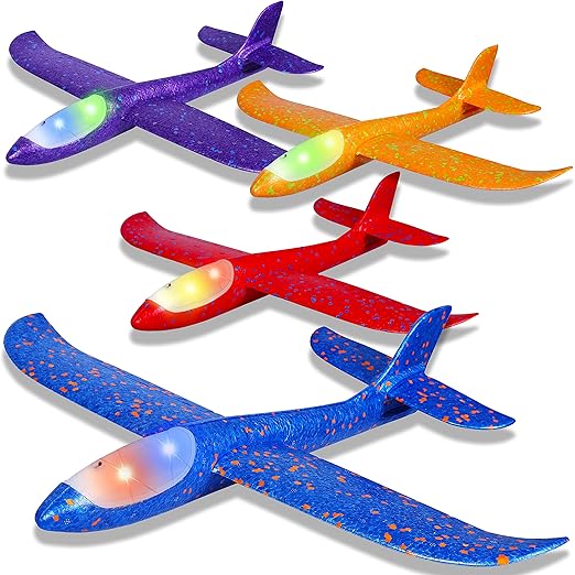 LED Foam Glider Planes for Kids – 4 planes