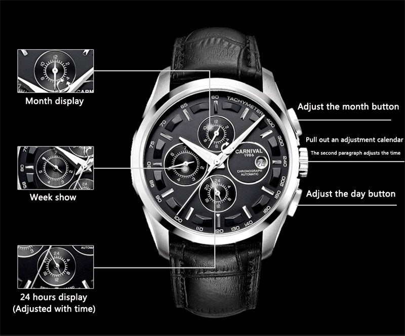 Carnival Automatic Mechanical Watch CR1077B